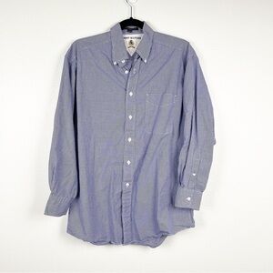TOMMY Hilfiger‎ Check Button zip Dress Shirt Blue